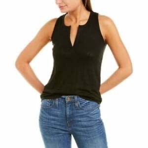 Olive Green Vince Linen Sleeveless Top